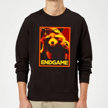 Avengers Endgame Rocket Poster Sweatshirt - Black - XXL