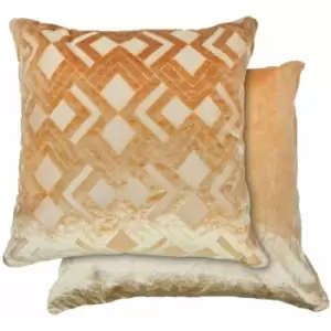 Emma Barclay Valencia Geometric Cut Velvet Cushion Cover, Mink, 43 x 43 Cm