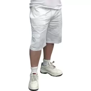 ProDec Mens Painters Shorts 34" in White Cotton