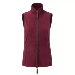 Premier Womens/Ladies Artisan Fleece Gilet (XXL) (Burgundy/Brown)