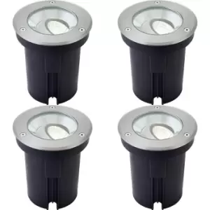 4 PACK Stainless Steel IP67 Ground Light - 13W Cool White LED - Tilting Head