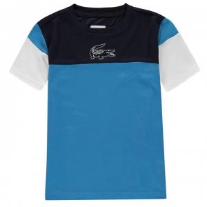 Lacoste Junior Boys Block Colour T Shirt - Nvy Blu/White