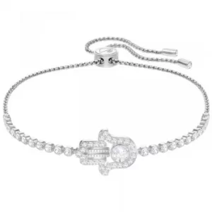 Ladies Swarovski Silver Plated Subtle Hamsa Hand Bracelet