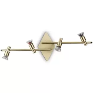 Ideal Lux Slem 4 Light Ceiling Spotlight Bar Brass