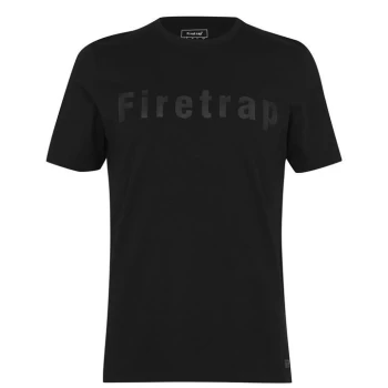 Firetrap Large Logo T Shirt Mens - Black