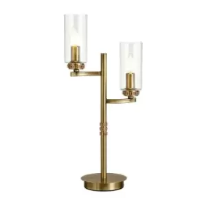 Luminosa Lighting - Table Lamp, 2 x E14, Antique Brass