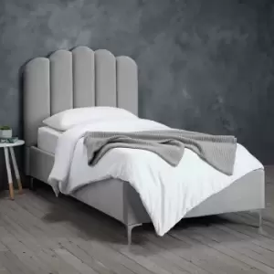 LPD Willow Single Bed Silver Velvet