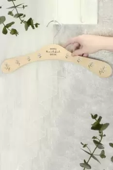 Personalised White Floral Wooden Hanger