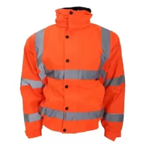 Warrior Mens Tulsa Hi-Vis Bomber Jacket (S) (Fluorescent Orange)
