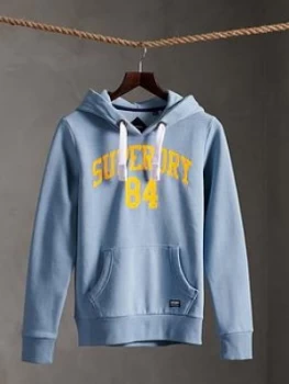 Superdry Limited Edition Graphic Standard Hoodie, Light Blue, Size 6, Women