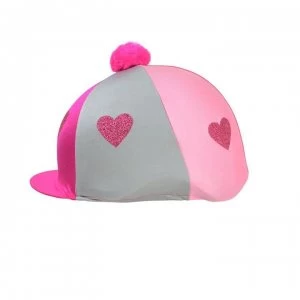 Hy Love Heart Glitter Helmet Cover - Pink/Silvr/LtP