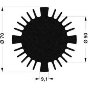 LED heat sink 2.04 CW x H 70 mm x 25mm Fischer Elektronik