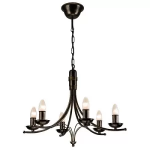 Luca Traditional Chandeliers Black, 6x E14