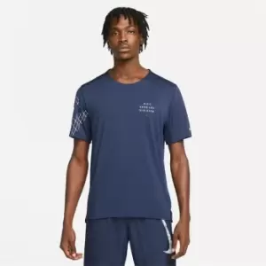 Nike Dri-FIT Run Division Rise 365 Mens Flash Short-Sleeve Running Top - Blue