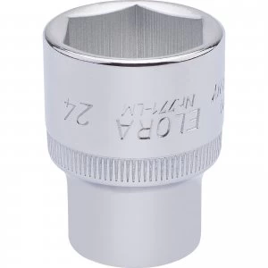 Elora 1/2" Drive Hexagon Socket Metric 1/2" 24mm