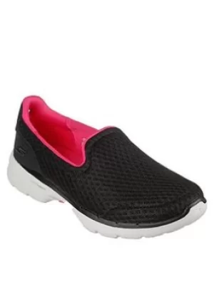 Skechers Go Walk 6 Big Splash Plimsolls, Black, Size 4, Women