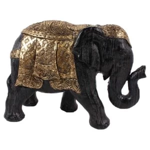 Brushed Black and Gold Small Thai Elephant Figurine