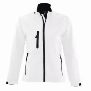 SOLS Womens/Ladies Roxy Soft Shell Jacket (Breathable, Windproof And Water Resistant) (M) (White)