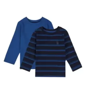 US Polo Assn USPA 2PStripe LS Tee Bb31 - Blue