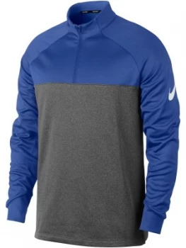 Mens Nike Therma Block Half Zip Jumper Royal Blue