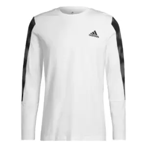 adidas Essentials Camo Print Long-Sleeve Top Mens - White