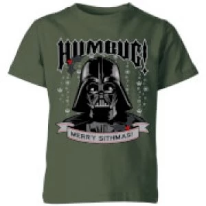 Star Wars Darth Vader Humbug Kids Christmas T-Shirt - Forest Green - 11-12 Years