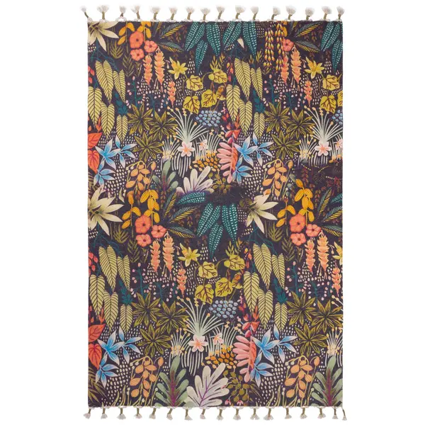 Wylder Tropics Dell Tropical Cotton Indoor Rug Midnight