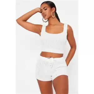 I Saw It First Cream Cosy Knitted Short - White