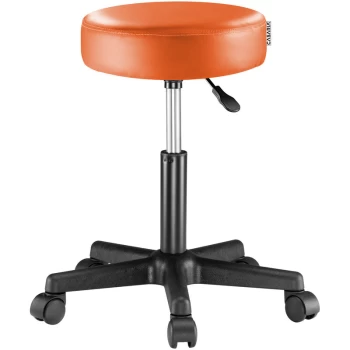 Casaria - Deuba Swivel Stool Adjustable Work Chair Hydraulic Seat PU Leather Thick Padding Orange