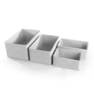 Paper & Cotton Closet Storage Boxes - Set of 4 White M&amp;W