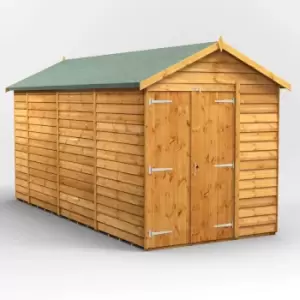 14X6 Power Overlap Apex Windowless Double Door Shed