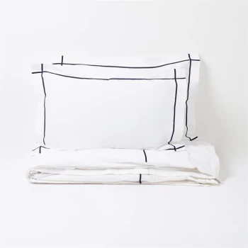 Jack Wills Embroidered Border Duvet Set - White