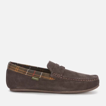 Barbour Mens Porterfield Suede Slippers - Brown - UK 8