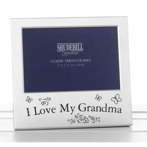 Satin Silver Occasion Frame I Love My Grandma 5x3