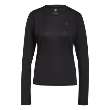 adidas Run Icons Running Long-Sleeve Top Womens - Black