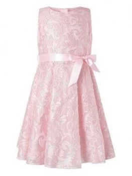 Monsoon Girls Cordelia Glitter Jacquard Dress - Pink