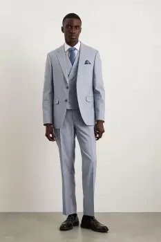 Mens Slim Fit Light Blue Puppytooth Suit Trousers