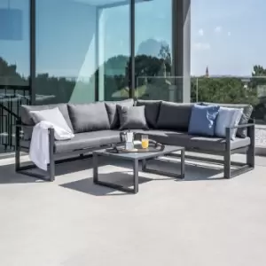 Harbour Lifestyle Havana Aluminium Corner Group With Reclining Feature & Coffee Table - Charcoal