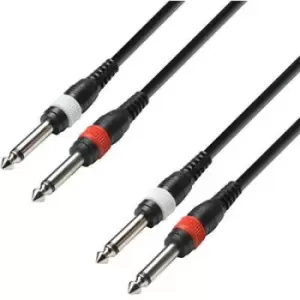 Adam Hall K3TPP0300 Instruments Cable [2x Jack plug 6.3mm (mono) - 2x Jack plug 6.3mm (mono)] 3m Black