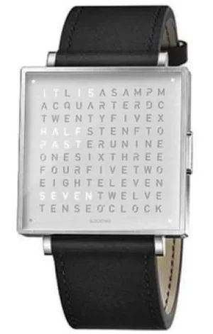 QLOCKTWO Watch W39 Fine Steel Black Leather