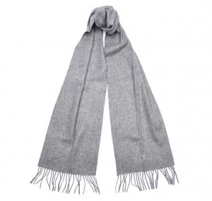 Barbour Mens Plain Lambswool Scarf - Light Grey Marl