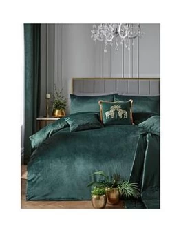 Laurence Llewelyn-Bowen Llb Montrose Green Velvet Duvet Set - Ks