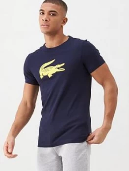 Lacoste Sports Sports Crocodile Logo Print T-Shirt - Navy, Size 7=2Xl, Men