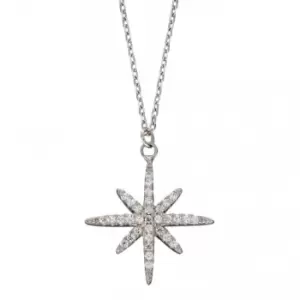 Pave Set Zirconia Starburst Necklace N4421C