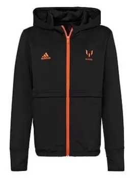 Boys, adidas Messi 10 Junior Hoodie - Black, Size 11-12 Years