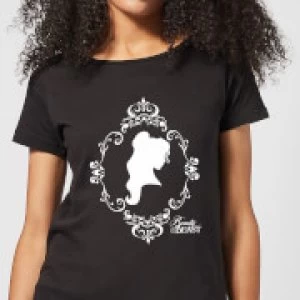 Disney Beauty And The Beast Belle Silhouette Womens T-Shirt - Black - XL