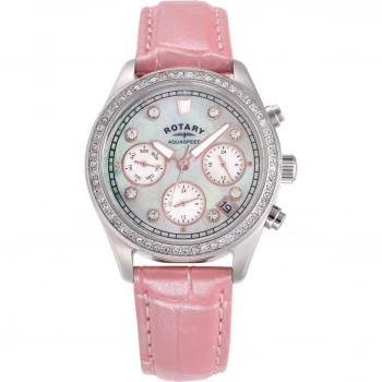 Rotary Pearl And Pink 'Aquaspeed' Chronograph Sports Watch - ALS19000/C/41 - white