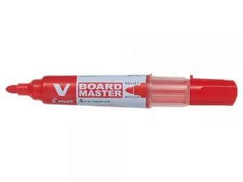 Pilot V-Board Master Begreen Medium Bullet Tip Whiteboard Marker 4.0mm Tip Width 2.2mm Line Width Red Ref 454101002-1 Pack of 10 Pens