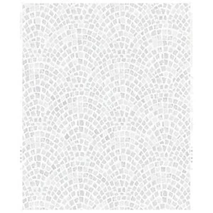 Contour Trajan Silver Kitchen & Bathroom Wallpaper - 10m