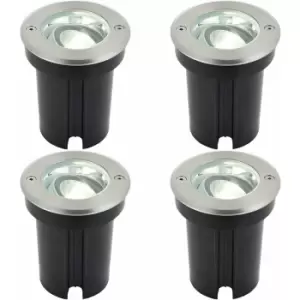 4 pack Stainless Steel IP67 Ground Light - 6W Cool White LED - Tilting Head